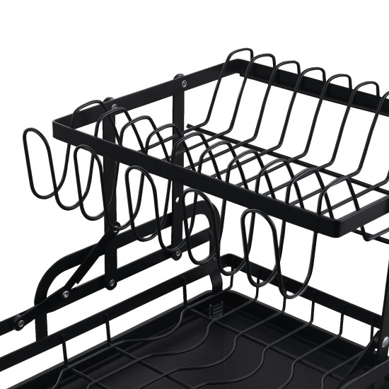 2-Tier Foldable Kitchen Organiser Dish & Bowl Drying Rack