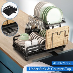 2-Tier Foldable Kitchen Organiser Dish & Bowl Drying Rack 2-Tier Foldable Kitchen Organiser Dish & Bowl Drying Rack