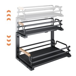 2 Tier Slide Out Under Sink Organizers And Storage Height Adjustable Wooden Handle Pull Out Cabinet Organizer Drawers Black 2 Tier Slide Out Under Sink Organizers And Storage Height Adjustable Wooden Handle Pull Out Cabinet Organizer Drawers Black