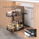 2 Tier Slide Out Under Sink Organizers And Storage, Height Adjustable Wooden Handle Pull Out Cabinet Organizer Drawers Black 2 Tier Slide Out Under Sink Organizers And Storage, Height Adjustable Wooden Handle Pull Out Cabinet Organizer Drawers Black