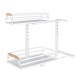 2 Tier Slide Out Under Sink Organizers And Storage, Height Adjustable Wooden Handle Pull Out Cabinet Organizer Drawers White