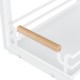 2 Tier Slide Out Under Sink Organizers And Storage, Height Adjustable Wooden Handle Pull Out Cabinet Organizer Drawers White