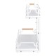 2 Tier Slide Out Under Sink Organizers And Storage, Height Adjustable Wooden Handle Pull Out Cabinet Organizer Drawers White