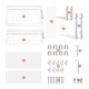 2 Tier Slide Out Under Sink Organizers And Storage, Height Adjustable Wooden Handle Pull Out Cabinet Organizer Drawers White
