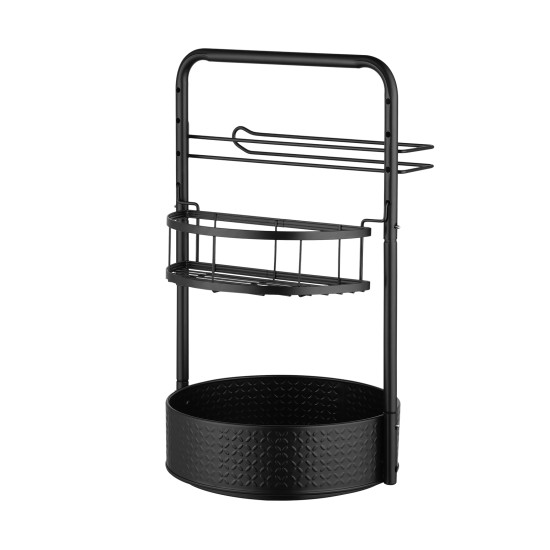 2-Tier Adjustable Lazy Susan Spice Rack, 360° Rotating Countertop Organizer with Removable Towel Holder & Semi-Circle Basket 2-Tier Adjustable Lazy Susan Spice Rack, 360° Rotating Countertop Organizer with Removable Towel Holder & Semi-Circle Basket