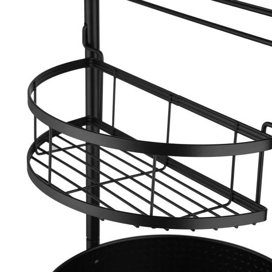 2-Tier Adjustable Lazy Susan Spice Rack, 360° Rotating Countertop Organizer with Removable Towel Holder & Semi-Circle Basket 2-Tier Adjustable Lazy Susan Spice Rack, 360° Rotating Countertop Organizer with Removable Towel Holder & Semi-Circle Basket