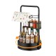 2-Tier Adjustable Lazy Susan Spice Rack, 360° Rotating Countertop Organizer with Removable Towel Holder & Semi-Circle Basket 2-Tier Adjustable Lazy Susan Spice Rack, 360° Rotating Countertop Organizer with Removable Towel Holder & Semi-Circle Basket