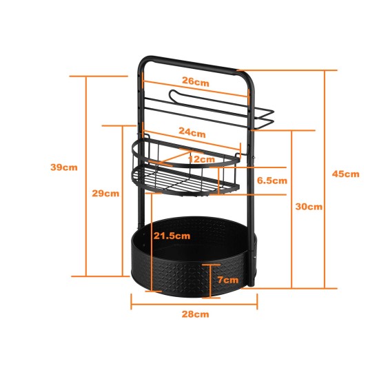 2-Tier Adjustable Lazy Susan Spice Rack, 360° Rotating Countertop Organizer with Removable Towel Holder & Semi-Circle Basket 2-Tier Adjustable Lazy Susan Spice Rack, 360° Rotating Countertop Organizer with Removable Towel Holder & Semi-Circle Basket