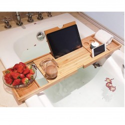 Bath Tub Rack Caddy Tray Wine Glass Book Phone Holder Expandable Bamboo Bath Tub Rack Caddy Tray Wine Glass Book Phone Holder Expandable Bamboo