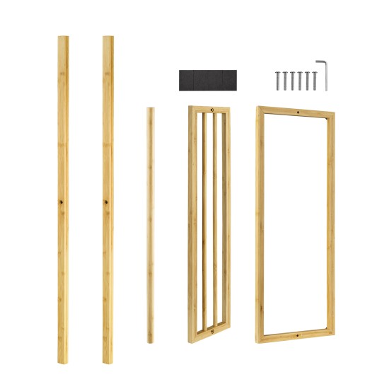 Bamboo Towel Bar Holder Rack 2 Tiers Freestanding Drying Storage Bamboo Towel Bar Holder Rack 2 Tiers Freestanding Drying Storage