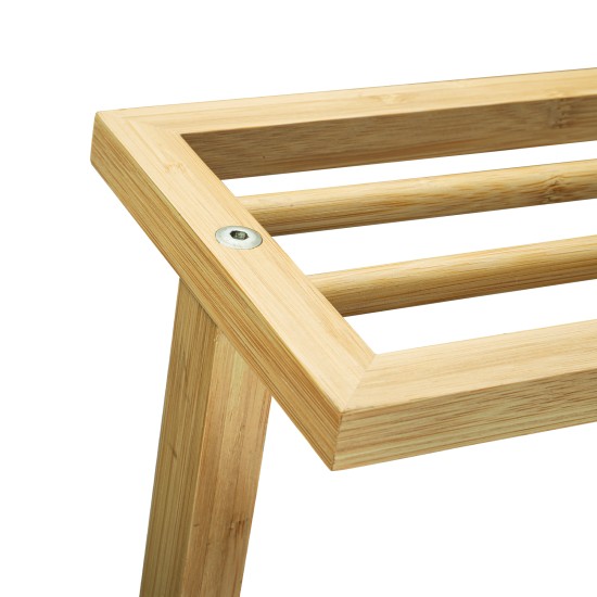 Bamboo Towel Bar Holder Rack 2 Tiers Freestanding Drying Storage Bamboo Towel Bar Holder Rack 2 Tiers Freestanding Drying Storage