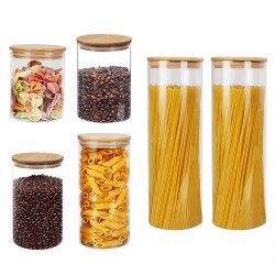 6PCs Airtight Glass Preserving Jars Lids Food Tea Coffee Bean Storage Containers 6PCs Airtight Glass Preserving Jars Lids Food Tea Coffee Bean Storage Containers