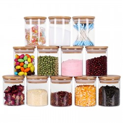 12PCs 300ml Airtight Glass Preserving Jar Food Tea Coffee Bean Storage Container 12PCs 300ml Airtight Glass Preserving Jar Food Tea Coffee Bean Storage Container