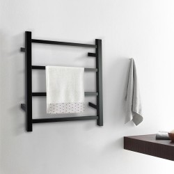 520Hx500Wx120D mm Square Matt Black Electric Heated Towel Rack 4 Bars 520Hx500Wx120D mm Square Matt Black Electric Heated Towel Rack 4 Bars
