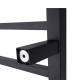 520Hx500Wx120D mm Square Matt Black Electric Heated Towel Rack 4 Bars