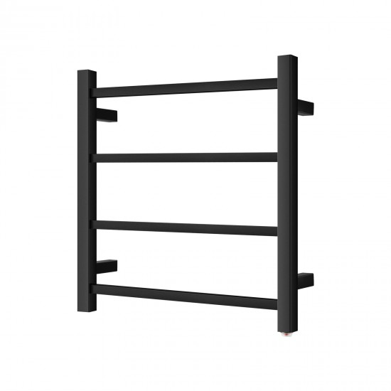 520Hx500Wx120D mm Square Matt Black Electric Heated Towel Rack 4 Bars