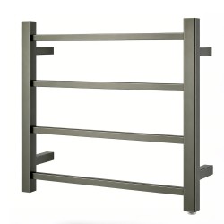 520Hx500Wx120D mm Gunmetal Grey Square Electric Heated Towel Rack 4 Bars