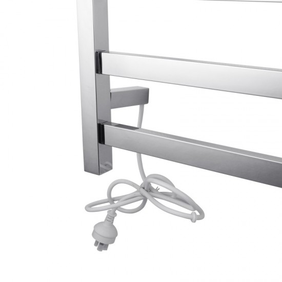 530x600x120mm Square Chrome Electric Heated Towel Rack 5 Bars