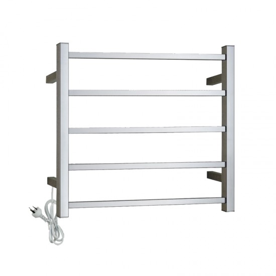 530x600x120mm Square Chrome Electric Heated Towel Rack 5 Bars