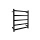 530Hx600Wx120Dmm Square Matt Black Electric Heated Towel Rack 5 Bars