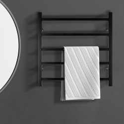 530Hx600Wx120Dmm Square Matt Black Electric Heated Towel Rack 5 Bars 530Hx600Wx120Dmm Square Matt Black Electric Heated Towel Rack 5 Bars