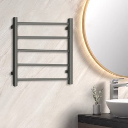 530Hx600Wx120Dmm Gunmetal Grey Electric Heated Towel Rack 5 Bars 530Hx600Wx120Dmm Gunmetal Grey Electric Heated Towel Rack 5 Bars