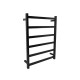 800x600x120mm Square Matt Black Electric Heated Towel Rack 6 Bars