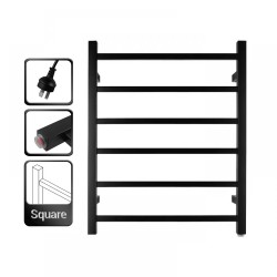 800x600x120mm Square Matt Black Electric Heated Towel Rack 6 Bars 800x600x120mm Square Matt Black Electric Heated Towel Rack 6 Bars