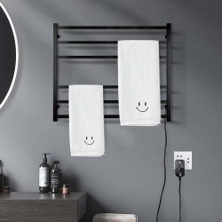 600x850x120mm Square Matt Black Electric Heated Towel Rack 6 Bars 600x850x120mm Square Matt Black Electric Heated Towel Rack 6 Bars