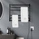 600x850x120mm Square Matt Black Electric Heated Towel Rack 6 Bars