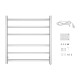 674Hx620Wx120D Square Chrome Electric Heated Towel Rack 6 Bars