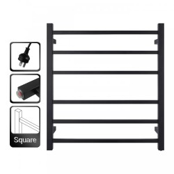674x620x120mm Square Matt Black Electric Heated Towel Rack 6 Bars 674x620x120mm Square Matt Black Electric Heated Towel Rack 6 Bars