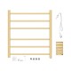 674Hx620Wx120D Brushed Yellow Gold Electric Heated Towel Rack 6 Bars
