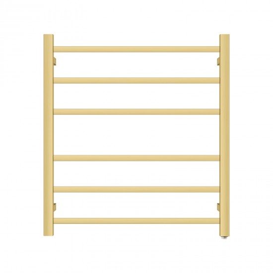 674Hx620Wx120D Brushed Yellow Gold Electric Heated Towel Rack 6 Bars