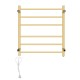674Hx620Wx120D Brushed Yellow Gold Electric Heated Towel Rack 6 Bars