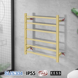 674Hx620Wx120D Brushed Yellow Gold Electric Heated Towel Rack 6 Bars 674Hx620Wx120D Brushed Yellow Gold Electric Heated Towel Rack 6 Bars