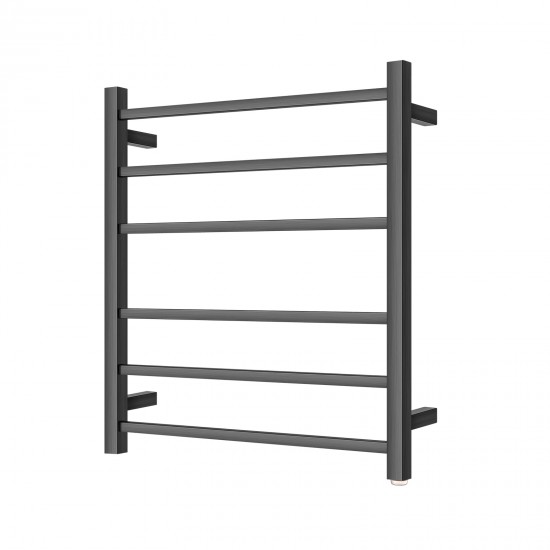 674Hx620Wx120D Gunmetal Grey Electric Heated Towel Rack 6 Bars