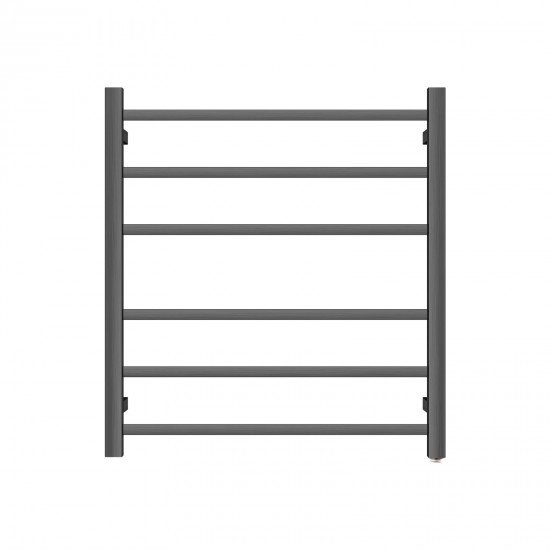 674Hx620Wx120D Gunmetal Grey Electric Heated Towel Rack 6 Bars