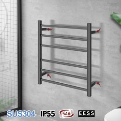 674Hx620Wx120D Gunmetal Grey Electric Heated Towel Rack 6 Bars 674Hx620Wx120D Gunmetal Grey Electric Heated Towel Rack 6 Bars