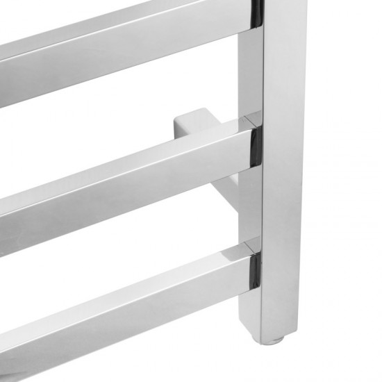 800Hx600Wx120D mm Square Chrome Electric Heated Towel Rack 7 Bars