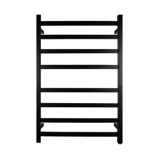 620x912x120mm Square Matt Black Electric Heated Towel Rack 8 Bars