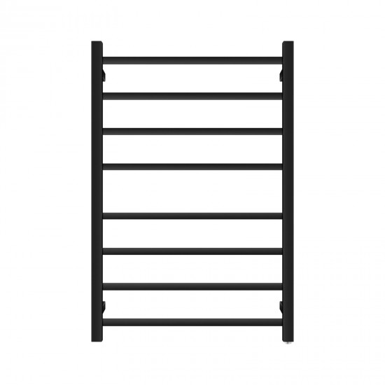 620x912x120mm Square Matt Black Electric Heated Towel Rack 8 Bars