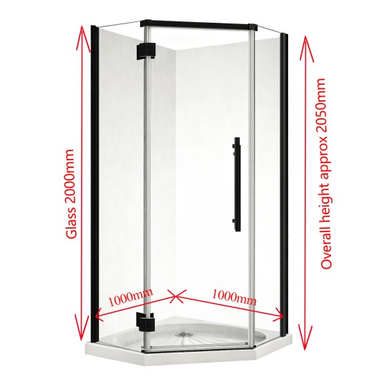 1000*1000*2050mm Black Frameless Diamond Shower Box 1000*1000*2050mm Black Frameless Diamond Shower Box