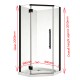 900*900*2050mm Black Frameless Diamond Shower Box