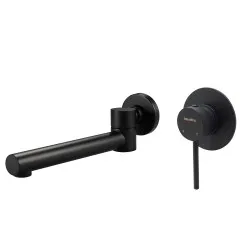 Aquatica All Pressures Circo Shower With Swivel Bath Spout Mixer Black Set