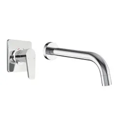Aquatica All Pressures Saluto Shower Mixer With Round Bath Spout Chrome Set