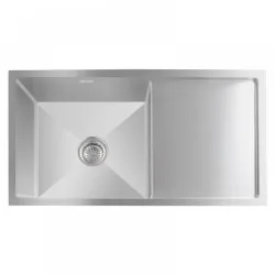 810x440x232mm 1.2mm Handmade Single Bowl Topmounted Kitchen Sink With Drainboard Corrosion Resistant Oilproof Easy Clean