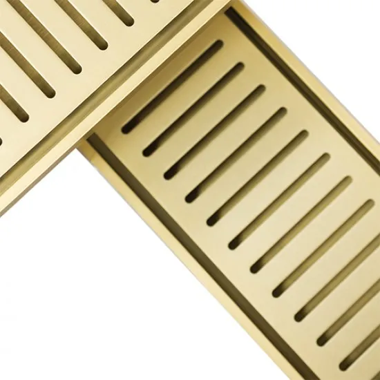 1005600mm Lauxes Matte Yellow Gold Shower Grate Drain Indoor Outdoor