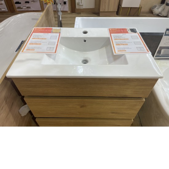 SAMPLE SALE-750mm Plywood Floor Standing Vanity With Ceramic Basin