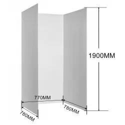800*800*800mm 1900mm Height 3 -Side Acrylic Shower Wall Liner 800*800*800mm 1900mm Height 3 -Side Acrylic Shower Wall Liner
